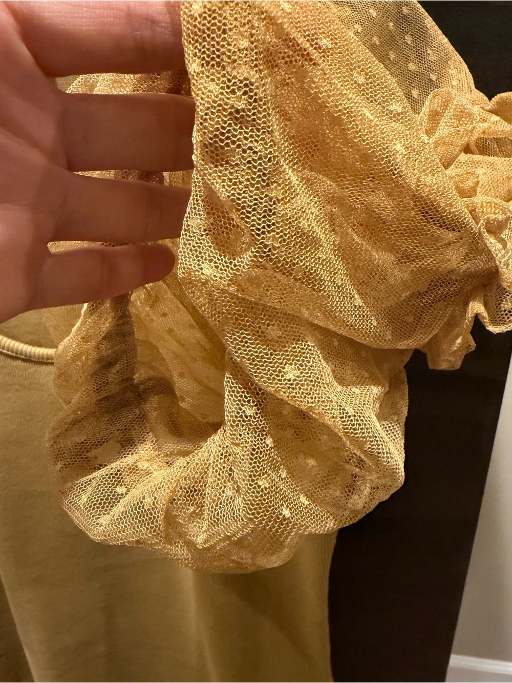 MAEVE Anthropologie Mustard Puff-Sleeve Knit Top Size M Unique! - Picture 4 of 9